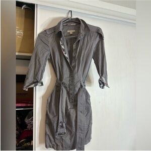 Burberry Gray Belted Dress